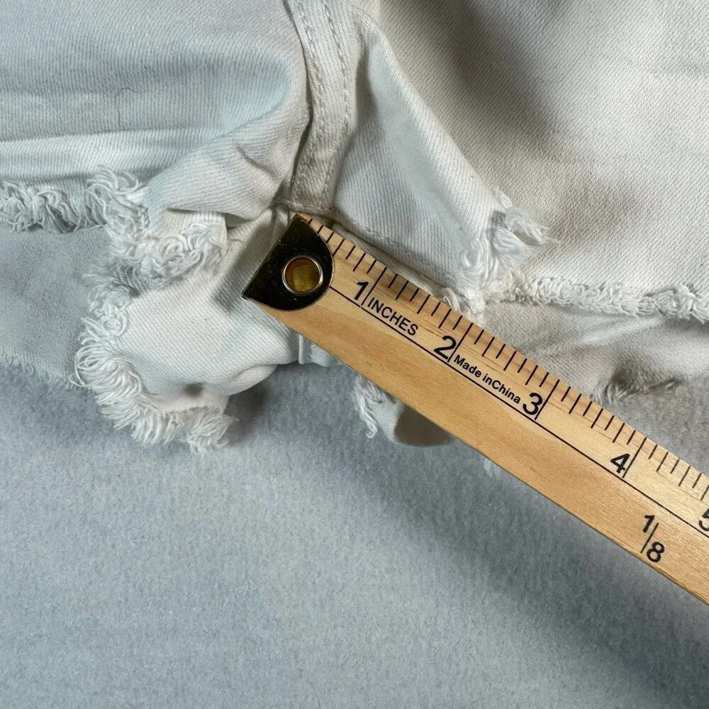 Abercrombie and Fitch Shorts Womens 25 White Cut Off Mid Rise Button Fly